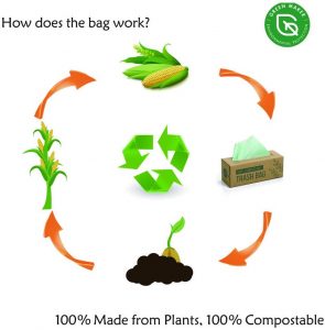 Bolsas Compost para residuos de Cocina biodegradables Hechas de almidón de maíz