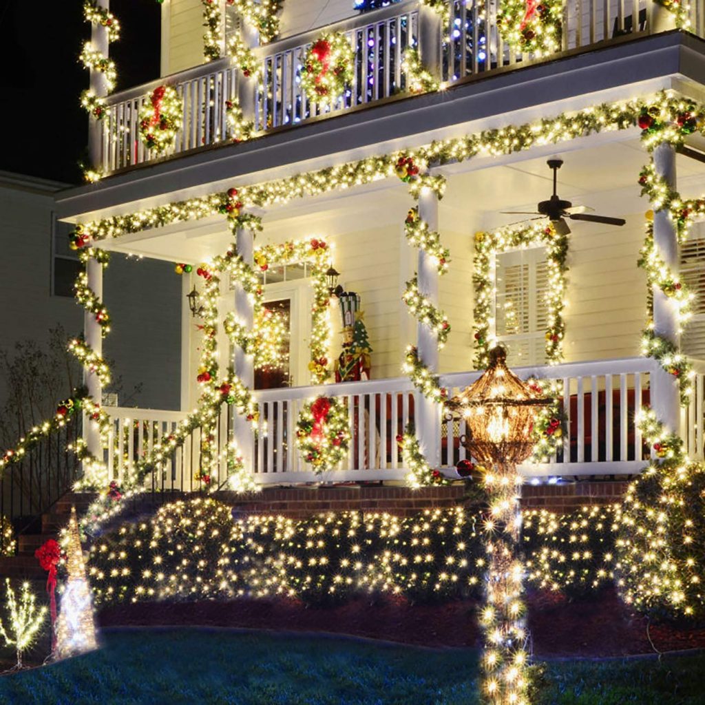 Guirnalda Luces 10M 100 LED Bombillas Multicolor Decoración de Navidad Patio Fiesta de Cumpleaños,Reunión entre Familiares y Amigos Boda Dormitorio 